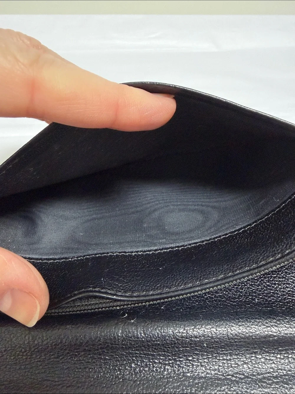 CHANEL Black Leather Wallet with CC Emblem